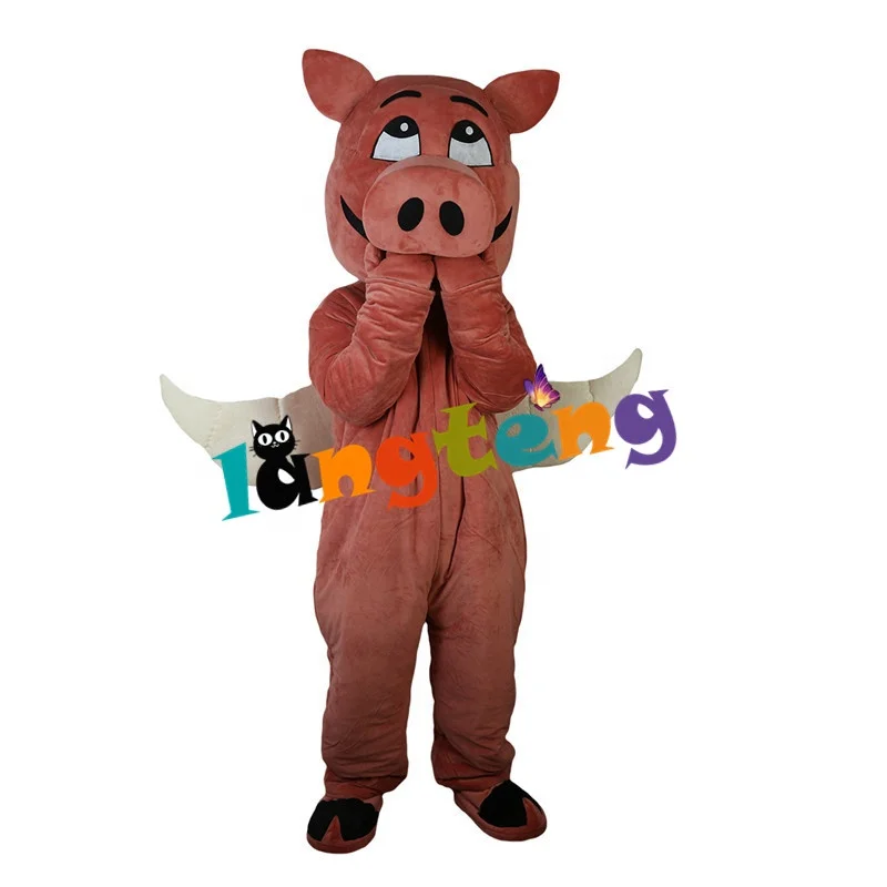 773 Business Customized Cute Pink Flying Pig Swine With Wings Cosplay Costumes Cartoon Halloween Mascot For Adults
