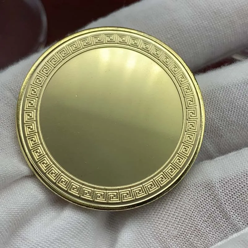 Custom Sublimation Logo Made Round Solid Metal Crafts Polished 40mm 50mm Iron Brass Blank Challenge Coin For Laser Engraving