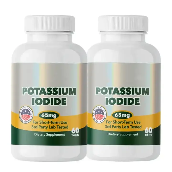 Private OEM radiation iodine 65mg pills nuclear fallout radiation protection potassium Iodide capsule tablets