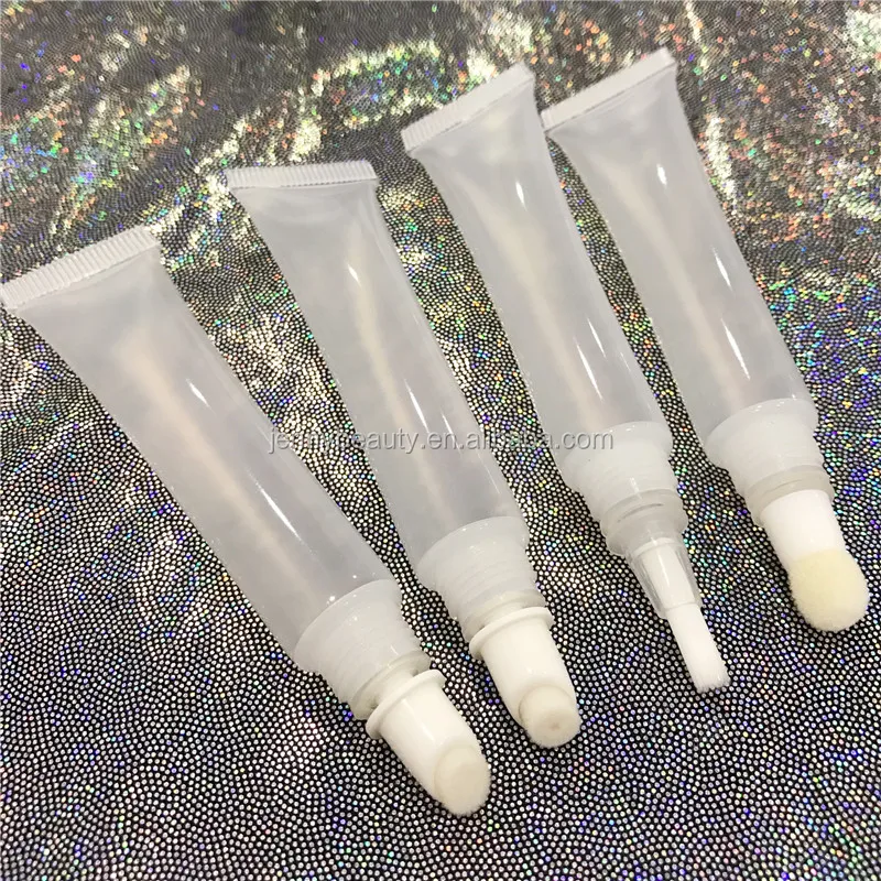 
10ml Clear Plastic Squeeze Lipgloss Tube with brush Tip Empty Lip gloss tube lip Oil Refillable lip gloss containers tube 