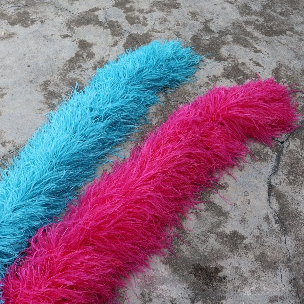 Cheap sale high quality natural 20 ply Fluffy Dyed Colorful curly Ostrich Feather Boas for carnival show decoration
