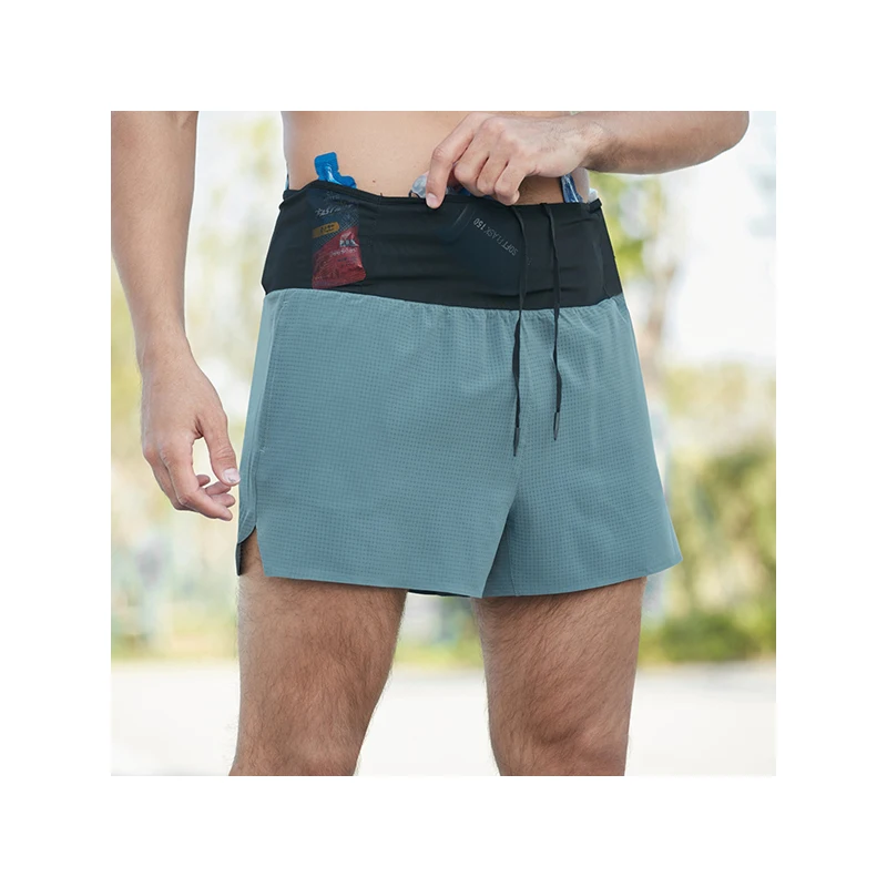 Running shorts men  two-layer gym shorts marathon cross-country running training pants to dry quickly