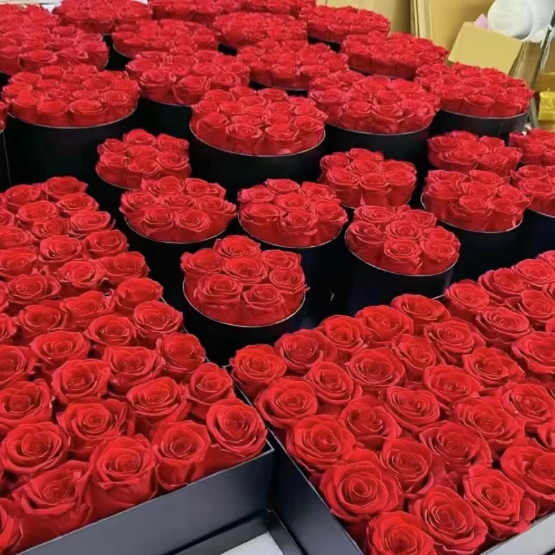 Valentine Decoration Real Rosen Flower Arrangement Gift Box Stabilized Infinity Forever Eternal Preserved Roses