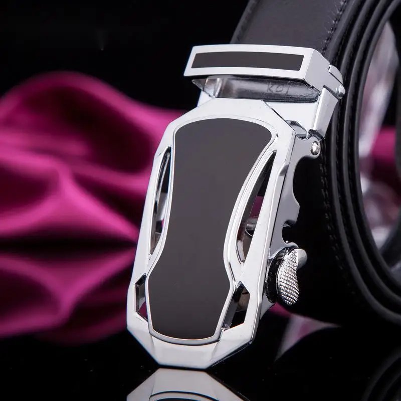 Real Leather Belt Black Real Genuine Leather Men Automatic Ratchet Belt For Men