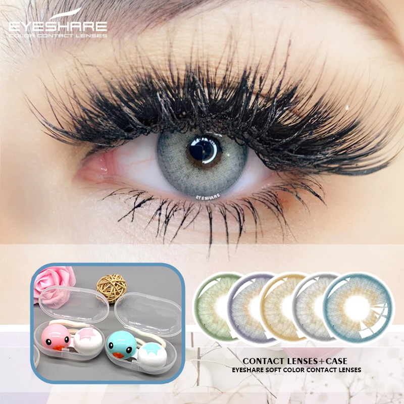Eyeshare Custom Practical Colored Contact Lenses Case Manually Color Contact Lenses Case Cleaner Contact Lens Accessories