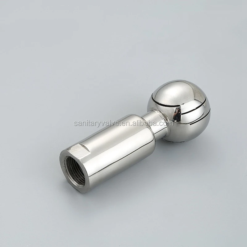 Sanitary Stainless Steel 360 Degree Interior Threaded Rotating CIP Spray Cleaning Nozzle Ball