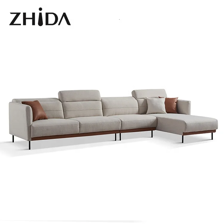 Foshan OEM factory wholesale contemporary l shape living room sofa furniture couches set