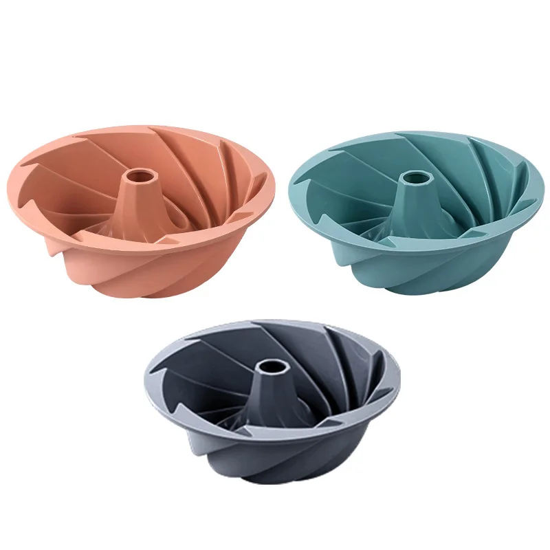 2023 New Design High Temperature Resistant Non Stick Round Flower Cake Pan Silicone Cake Molds for Baking Rainbow Lace Cake