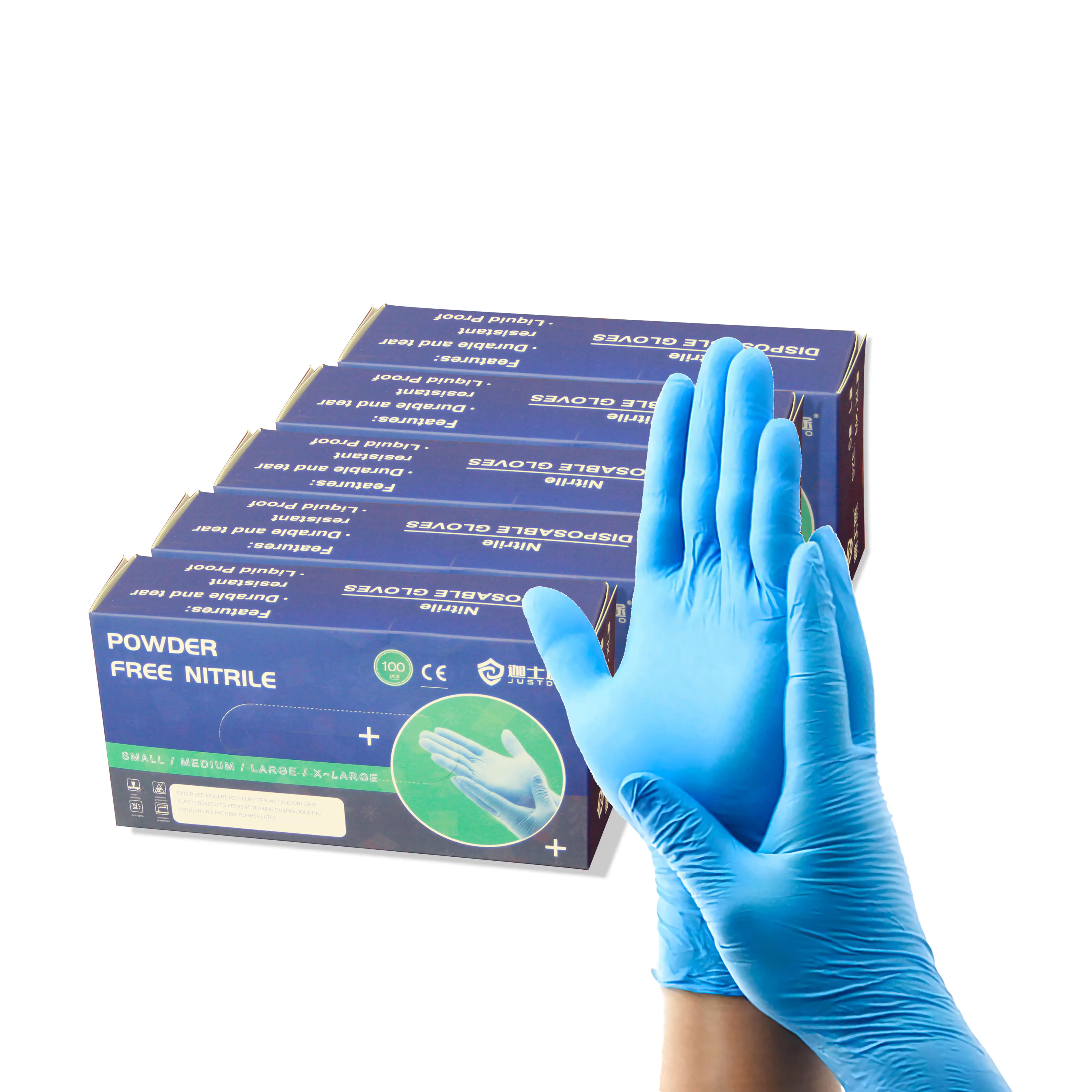 factory hot sale latex powder free glove guantes desechables de nitrilo xs uso medico disposable Nitrile gloves wholesale