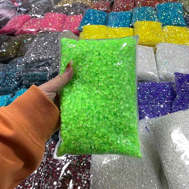 Factory Direct Sales Jelly AB Resin Rhinestones Transparent Bulk Package For DIY Craft