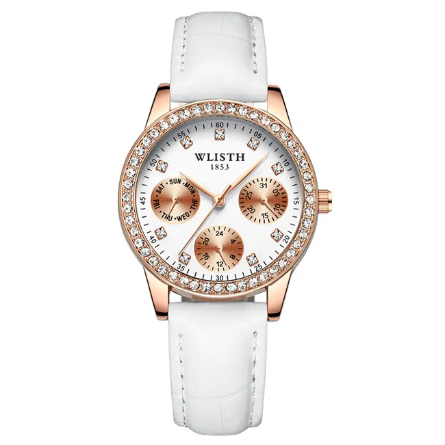 sports fashion luxury lady classic japan round Waterproof couple women moissanite diamond gift popular watch Quartz watch