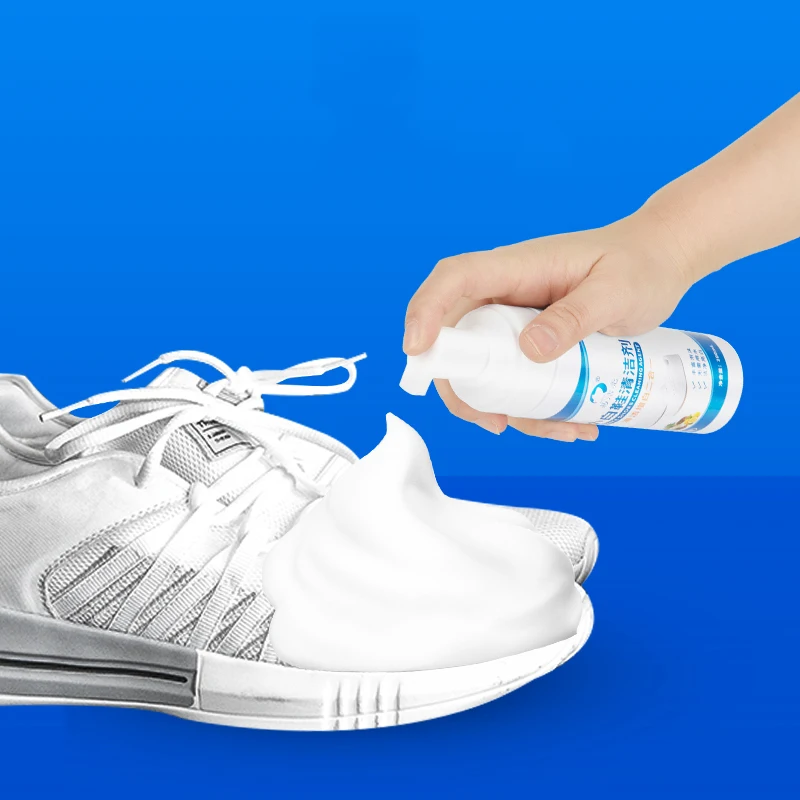 Sport Shoe Leather Care Cleaner Football Sneaker Whitening Agent Spray Sandal White Shoes Foam Cleaner No water washing require