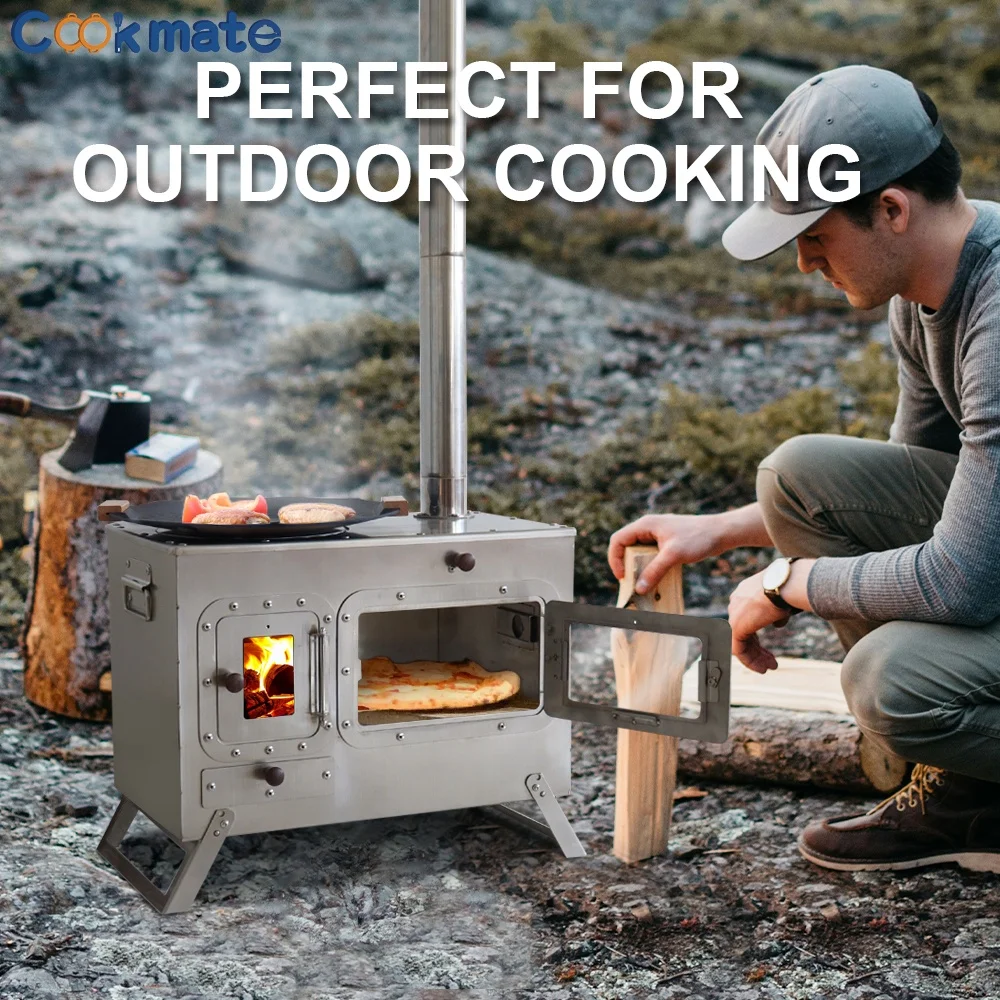 Hot sell Luxurious Wood Stove with Stand Fire Pit Charcoal BBQ grill wood-burning stove Burning Wood Fireplaces for Camping