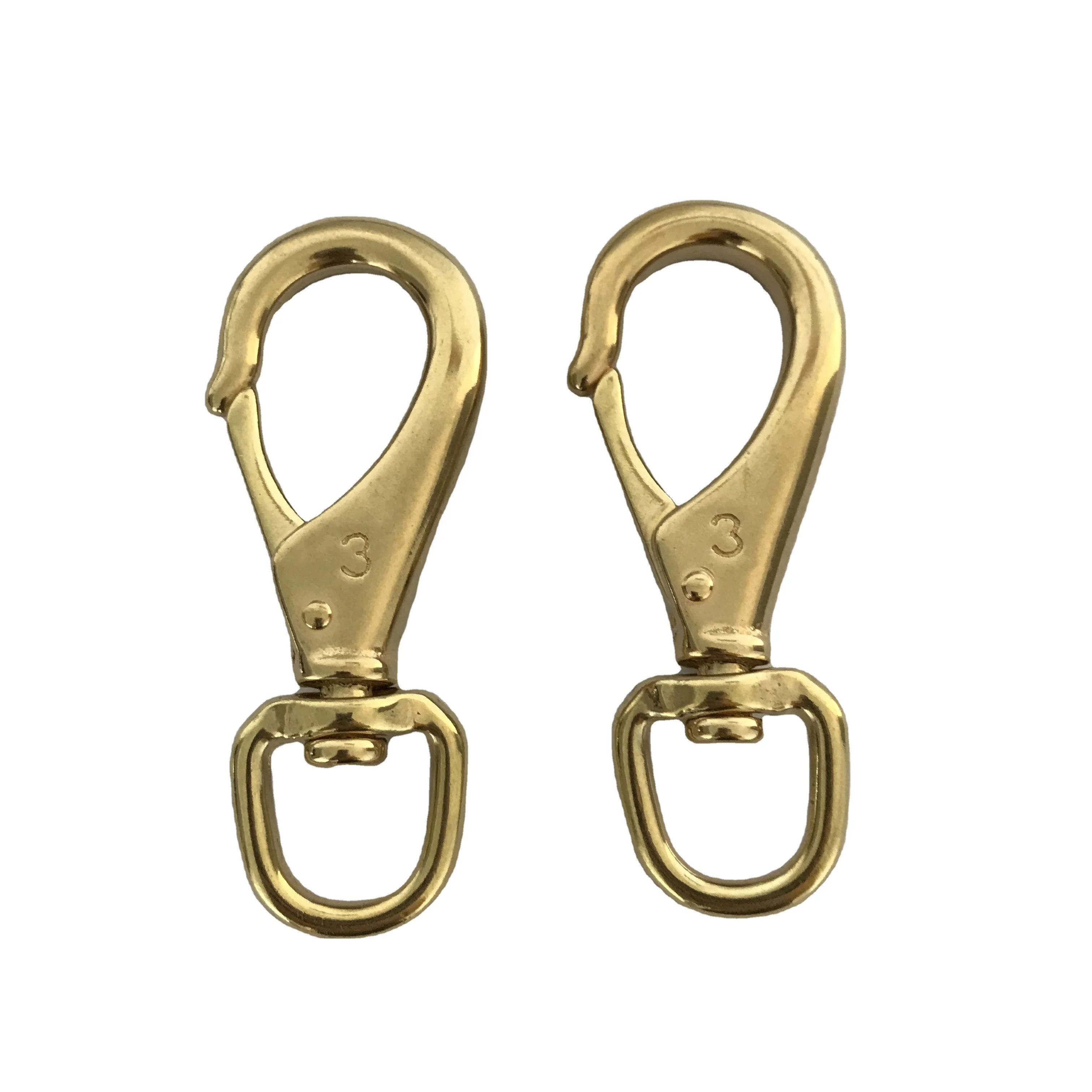 Solid Brass Forged Snap Hook Swivel Hook Bolt Eyelet Spring Snap Ship Hook