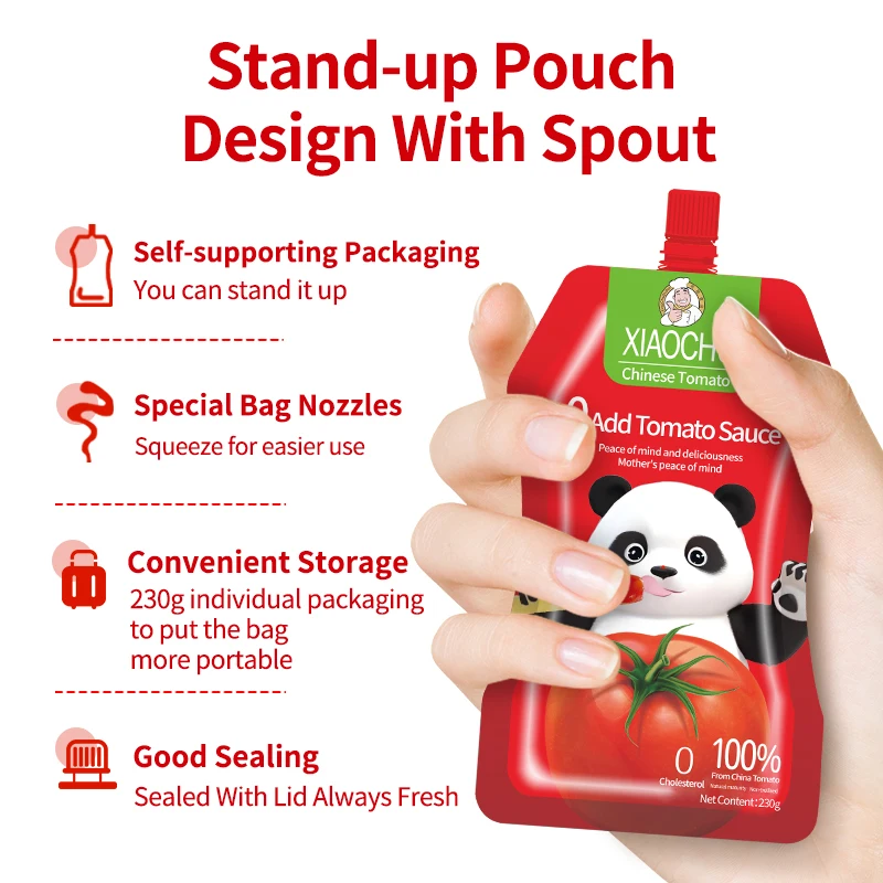 Good Quality Tomato Paste in Flat Sachets 230g Factory Cheap Wholesale Sachet Tomato Paste