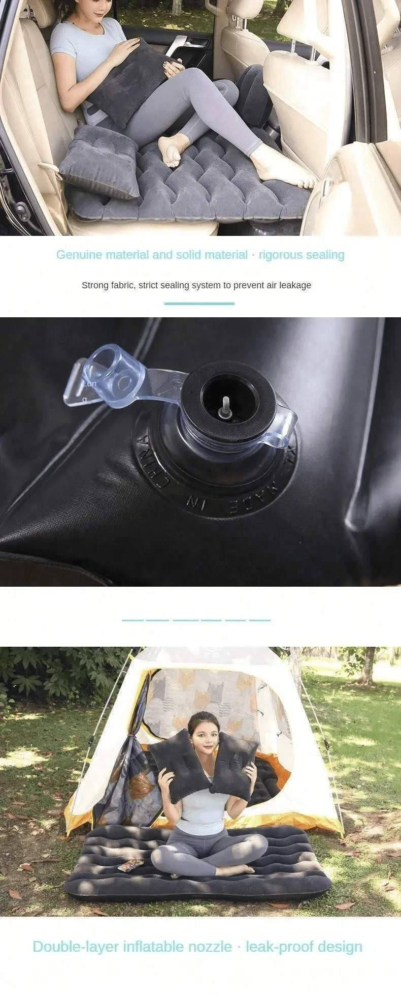 Outdoor Family Tourism Camping Picnicking Flocking Car Air Cushion Rear Seat Portable Sleeping Mat Travel Bed