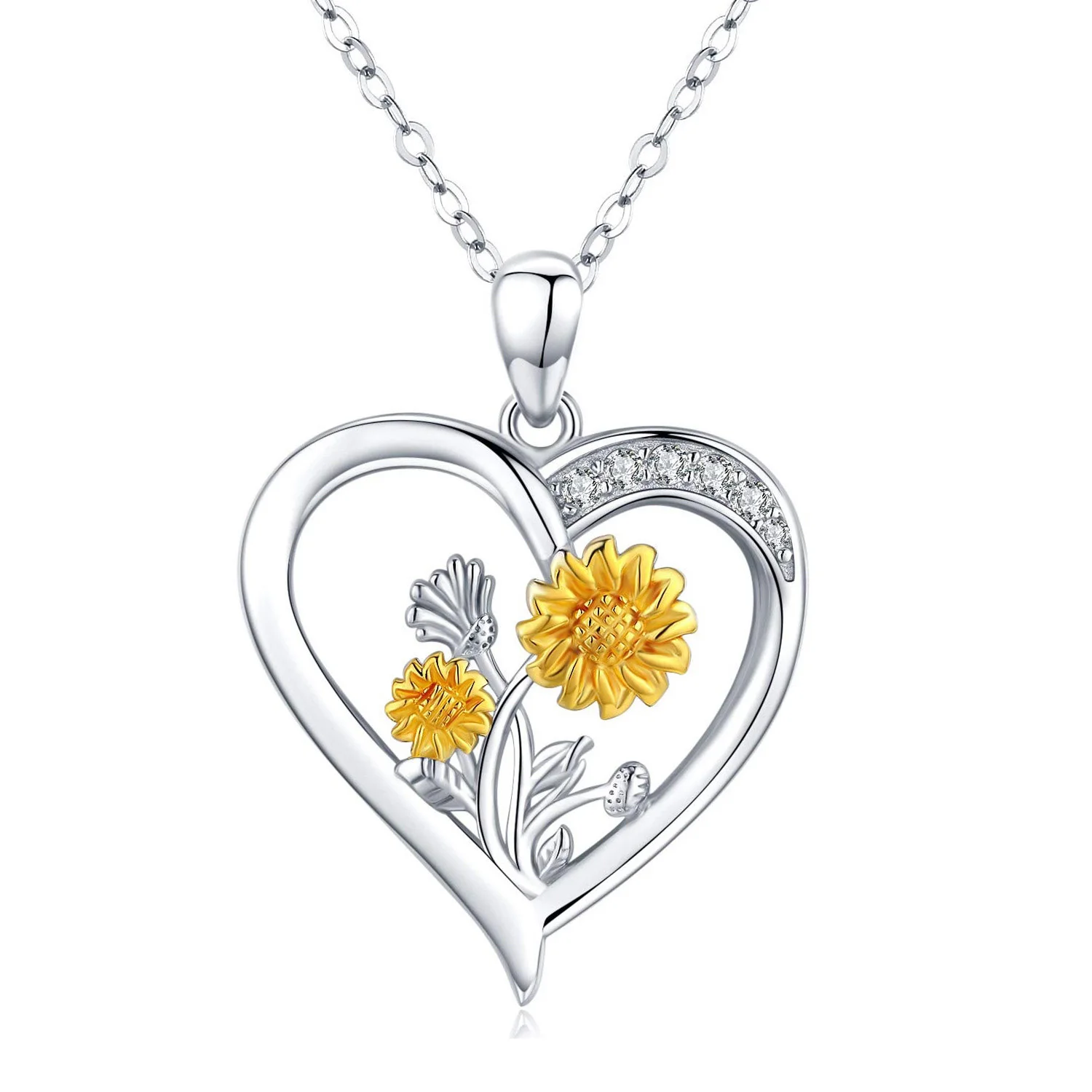 
Hainon fashionable necklace gold jewelry sun flower pendant necklace women silver custom holiday gifts 