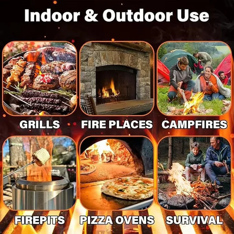 20Pcs/Bag Natural Fireplace Wood Firelighters Wood Wool Fire Starter Set Camping BBQ Grill Igniter Wooden Lighter