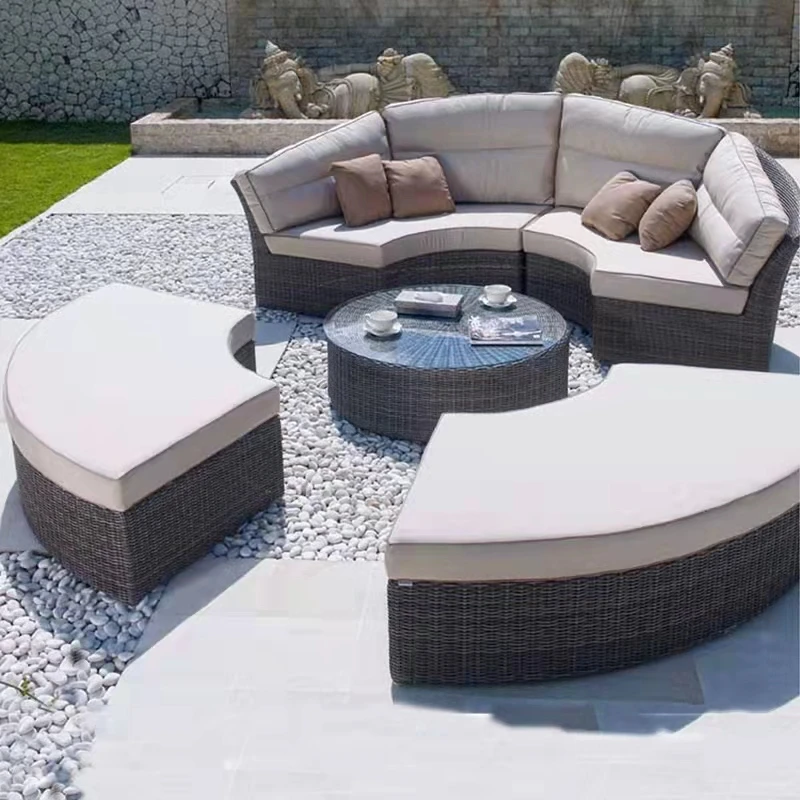 Best-selling china manufacture quality Outdoor sofa bed Rattan sofa bed metal spa bed