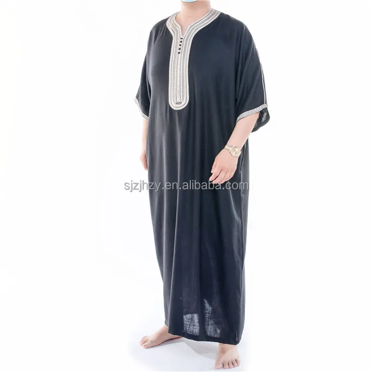 Wholesale Muslim  Clothing Arabic Dress  Dubai Islamic Thobe for Men Jalabiya Dubai for Men Jubah Boubou