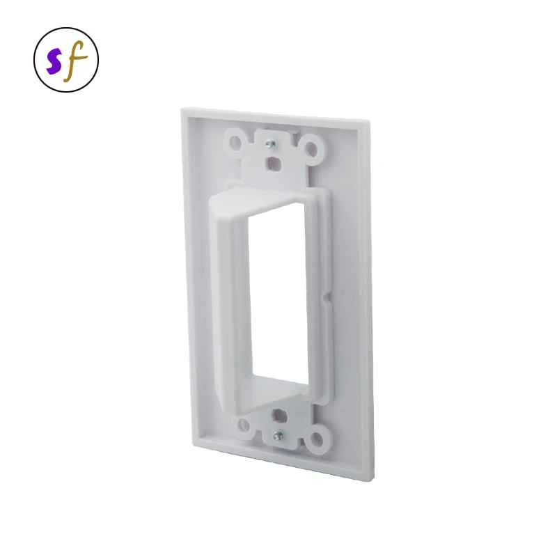 US Type 1 Gang Low Voltage  Cable Passthrough Recessed Wall Plate
