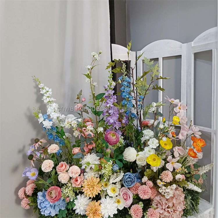 Hot Summer Flower Table Runner Luxury Artificial Flowers Table Spring Flower Runner