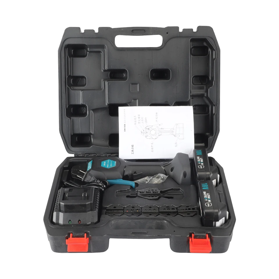 EW-50X Lightweight Electrical Cordless Wire Crimper Battery Powered Cold Crimping Tool For Connecting Wire Terminals