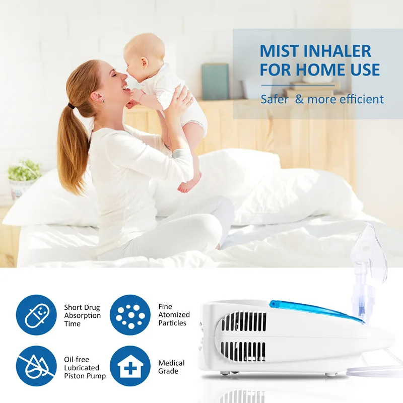 CE approved low noise compressor nebulizer with accessory children adults inhalator medical nebulizer machine