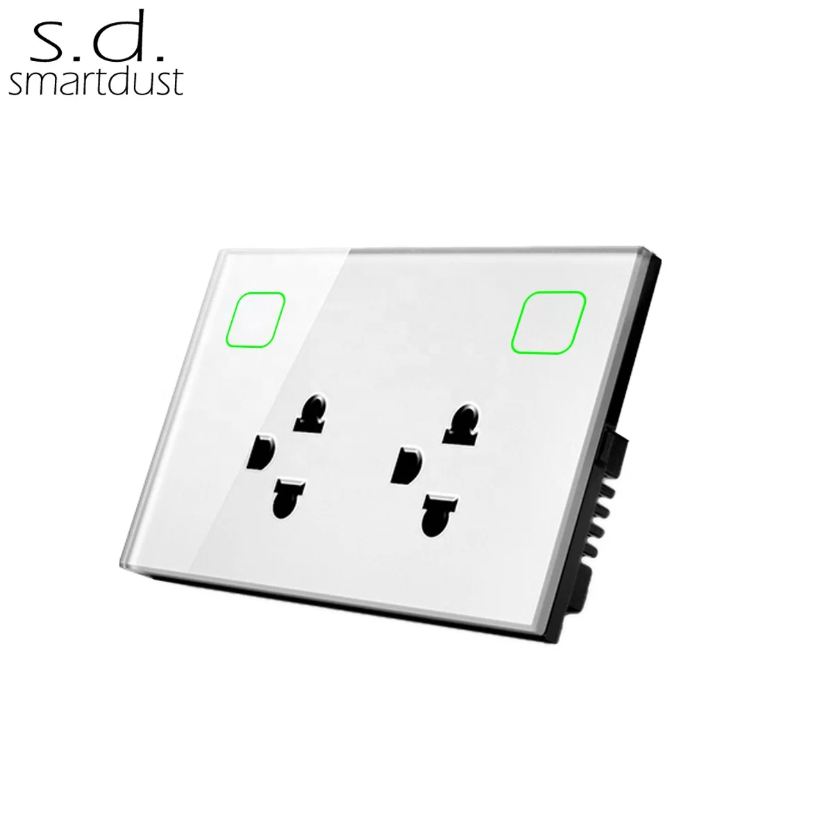  Smartdust Universal US Type Tempered Glass Tuya Voice Control Touch Double Wifi Wall Socket Smart Home In
