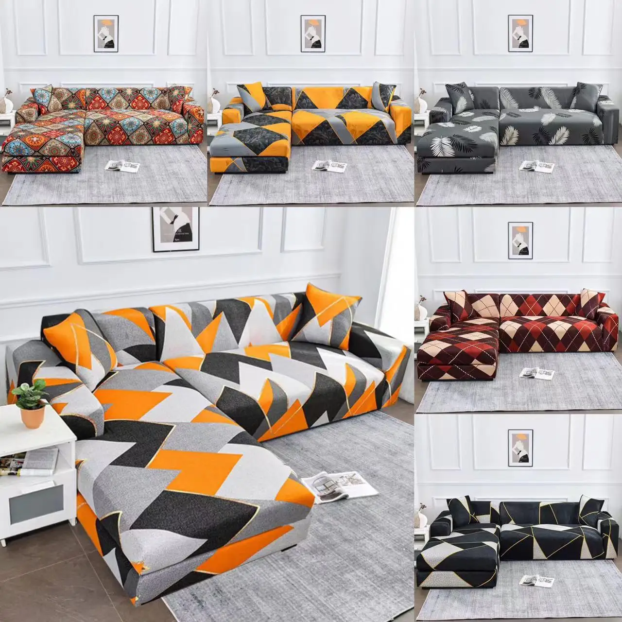 New Universal Stretch Print Sofa Cover Stretch Couch Cover Sectional Sofa Slipcover Elastic Couch Sofa Covers Elastic Stretch