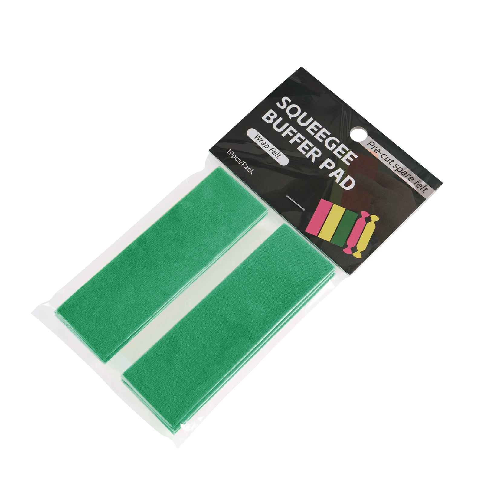 Good Quality 11cm Green Buffer Felt Squeegee Microfiber Felts For Plastic Vinyl Squeegee Felt