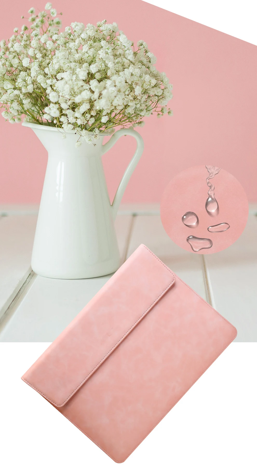 
Pu Leather Laptop Case Sleeve with Stand for MacBook Air 13 14 15inch 