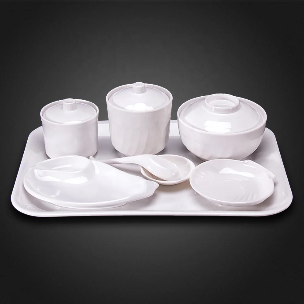 Restaurants Use Melamine Tableware Set Service Tray Rice Bowl Soup Bowl Side Dish Soy Sauce Dish Spoon Chopsticks Set