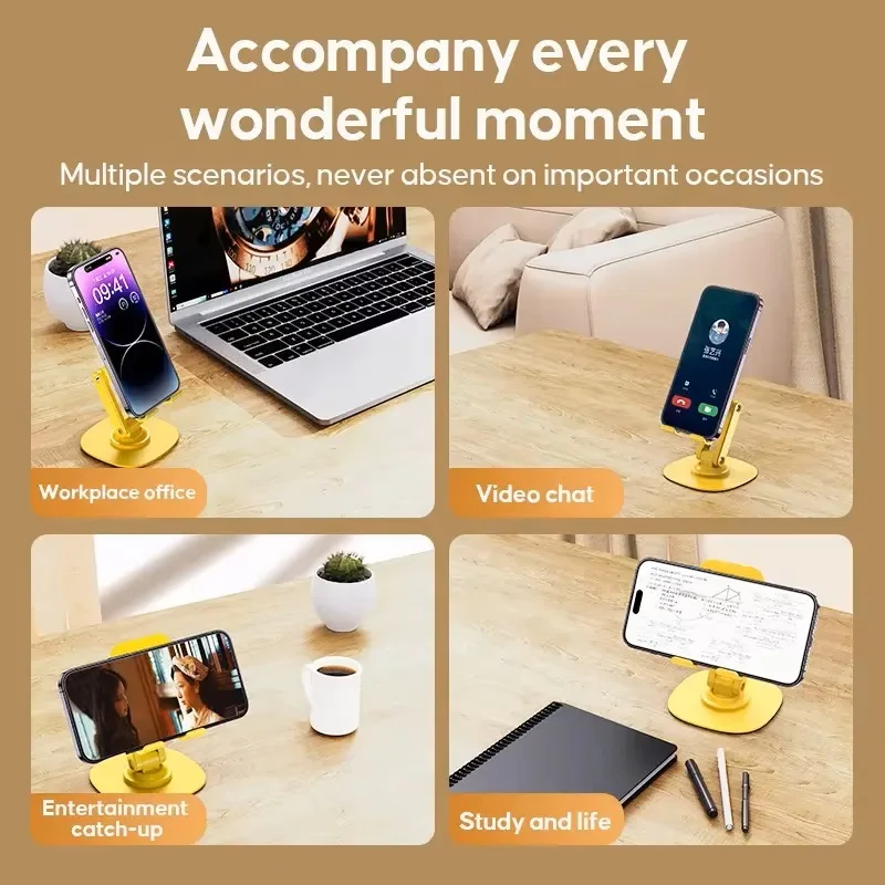 New design Portable Desktop Stand Mount Adjustable Foldable Support Table Alloy Metal 360 Rotating Aluminum Mobile Phone holder