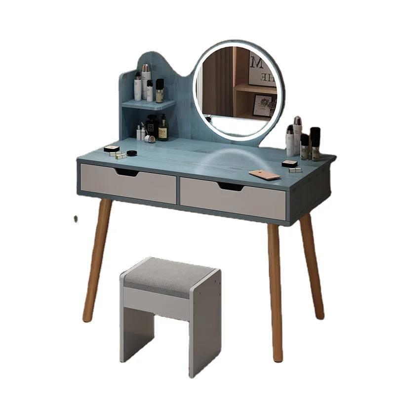 Nordic hot sale makeup small dressing table with lighted mirror bedroom furniture