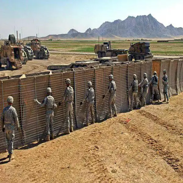 Сварной барьер защиты от затопления, ограждение от затопления, геотекстиль, Взрывозащищенная габионная стена, барьер HESCO, Сетчатое отверстие, защита B