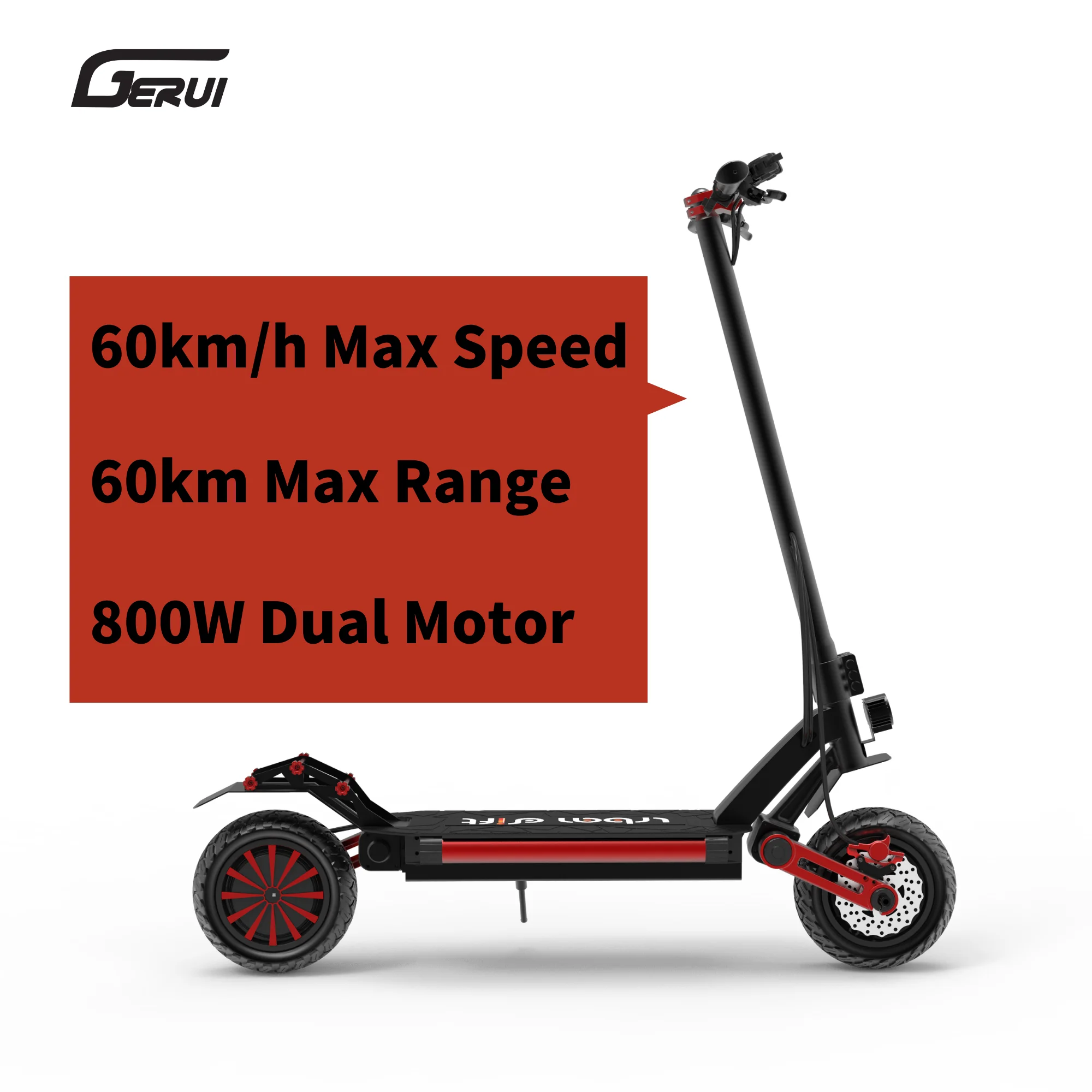 Gerui 2023 Factory Cheap Offroad E Scooter Original Kick Scooters Battery 1600W Motor 65KM Range Electric Scooter