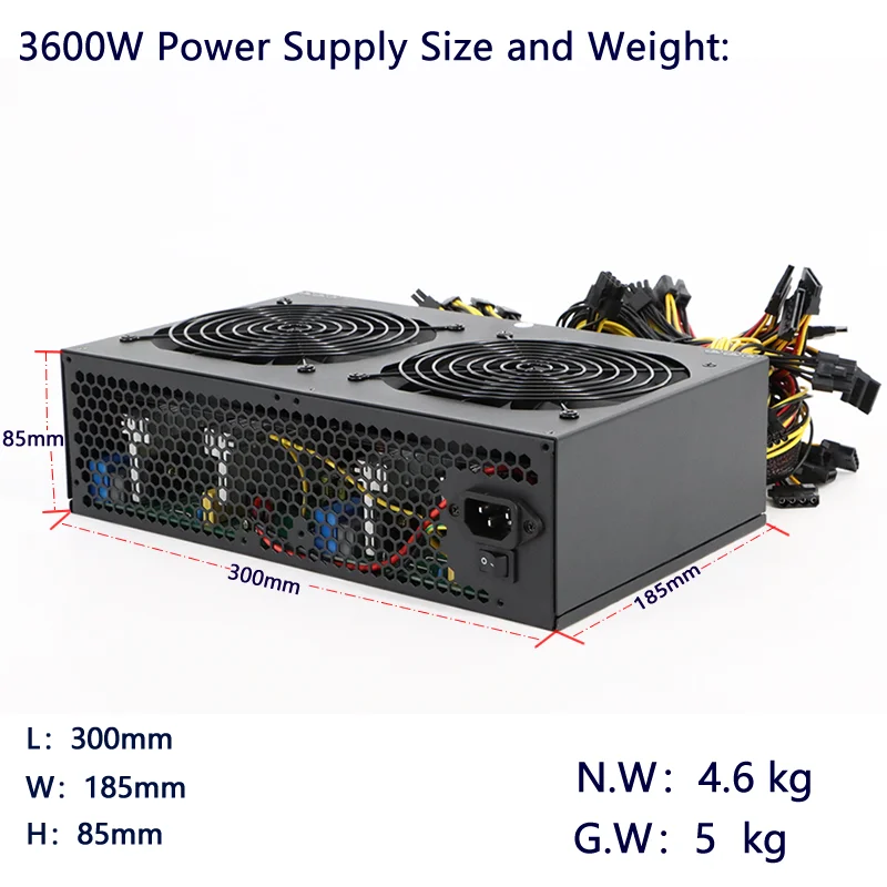 Hot Seller Atx Gold Power Supply 1600w 1800w 2000w 2400w 2800w 3600w Support 8 Gpu 6 Gpu 12 Gpu