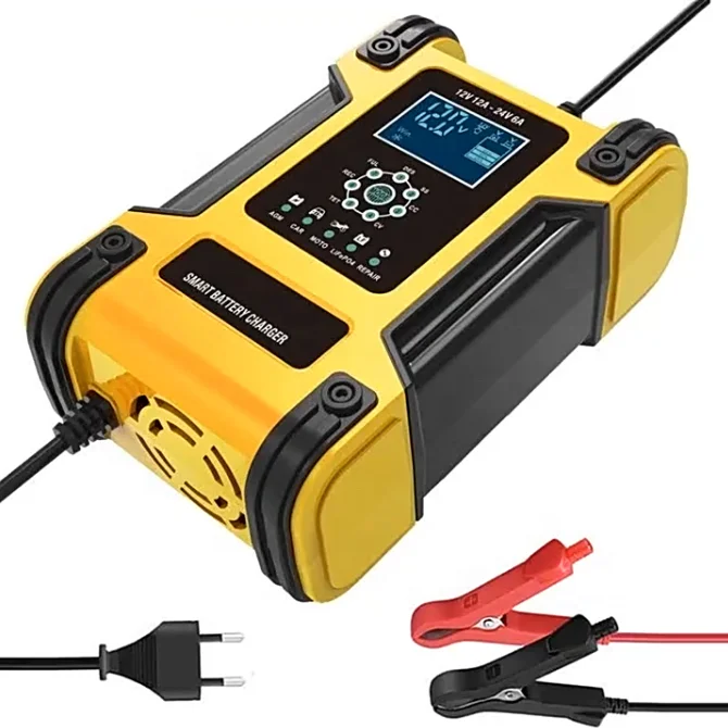 FOXSUR 12V 12A 24V 6A автомобильное зарядное устройство ремонт импульса 7-ступенчатая гель мокрый AGM 12,6 V литиевая LiFePO4 Липо Авто Автомобильное зарядное устройство