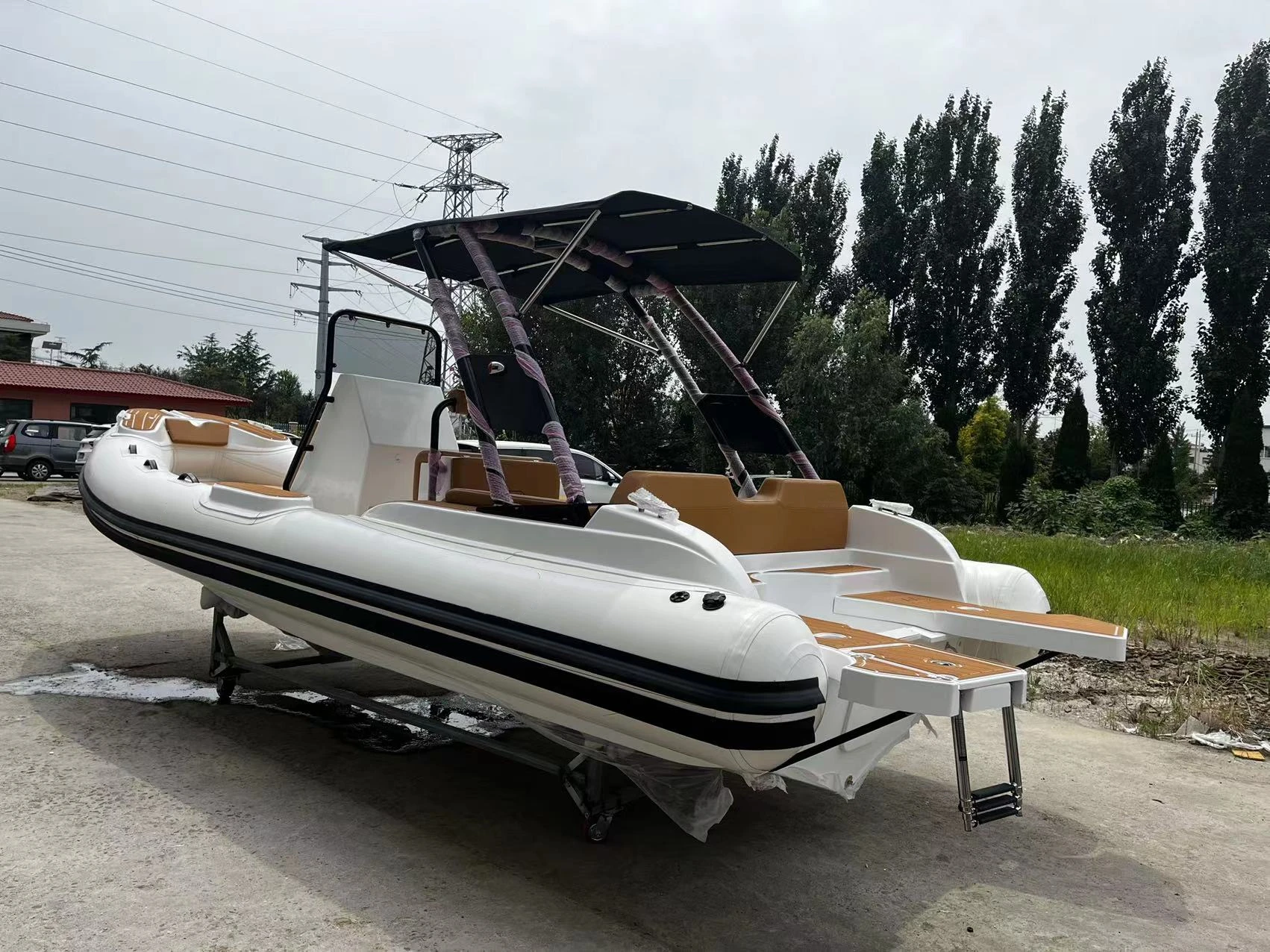 Liya 22ft deep v bottom boat semi rigide bateau lianya rib boats