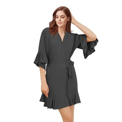 Women style Chiffon thick Silk Robe