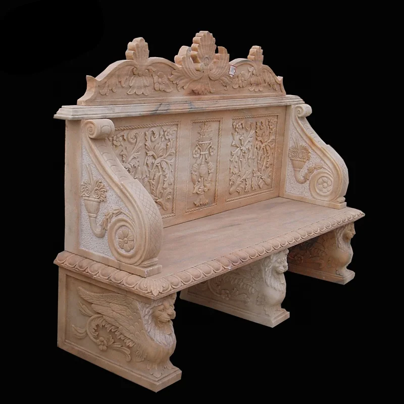 Chinese High Quality Marble Popular Design Stone Chair and table Sculpture for garden marble japanese garden benches