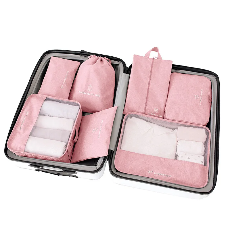 Индивидуальные 7 шт/набор Набор игрушечных пластиковых водонепроницаемая одежда, которая может сумки путешествия чемодан для путешествий, сумки для макияжа, упаковочная коробка