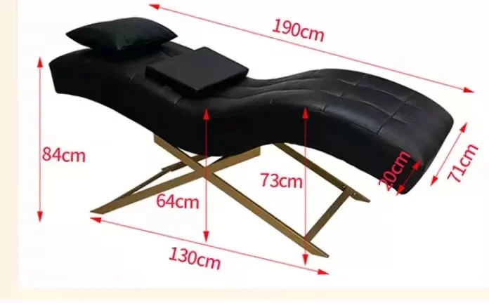 Modern stainless steel foldable spa beauty salon curve lash facial massage bed
