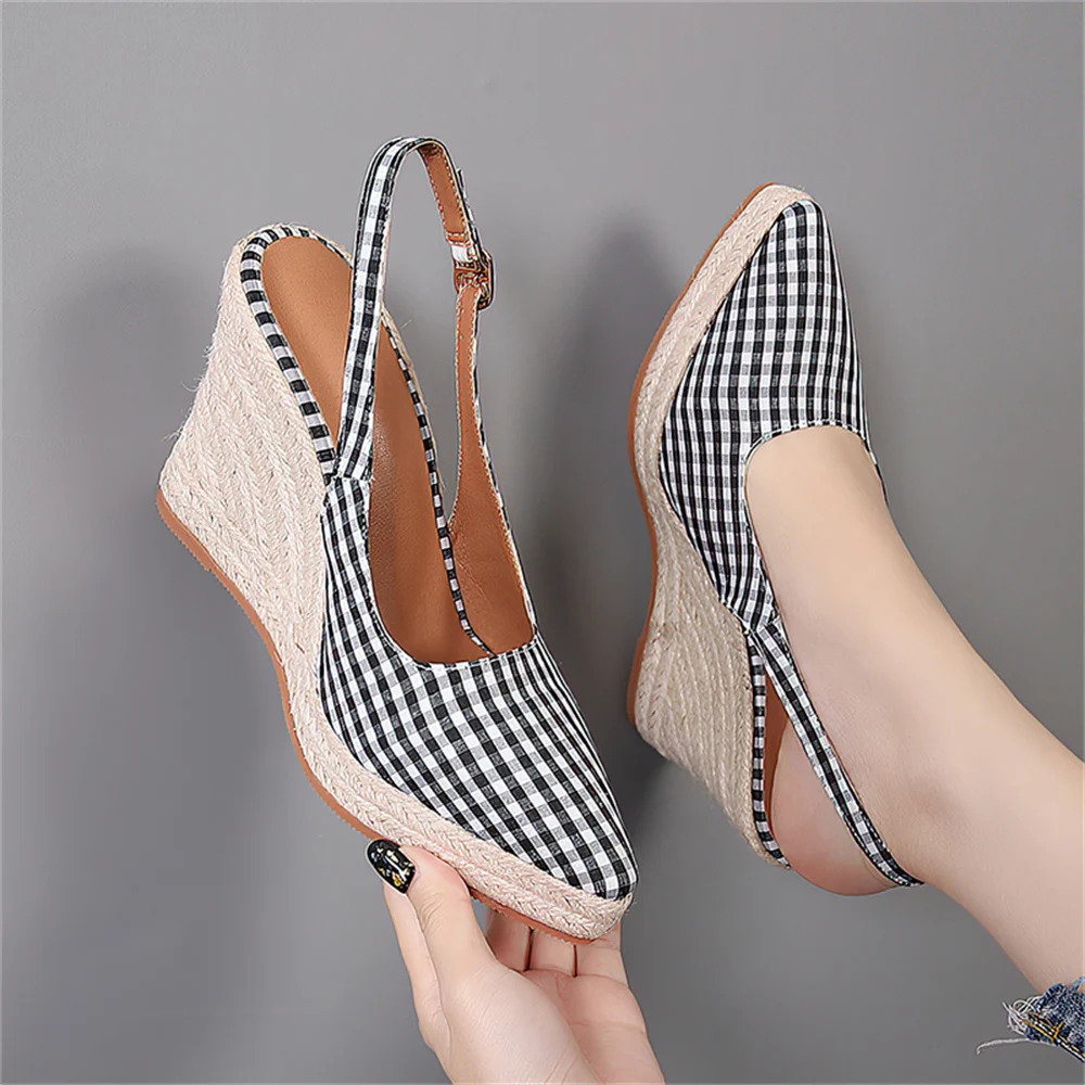 Womens Wedge Sandals Closed Toe Ankle Strap Buckle Platform Espadrille Casual Summer Shoes