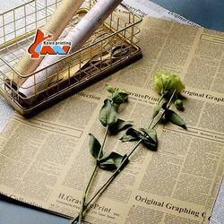 Wholesale Pink Patterns Printed Thick Brown Gift Wrapping Kraft Paper Roll