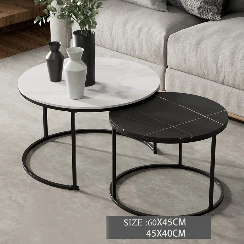 Light luxury coffee table side table round simple modern home living room small tea tables