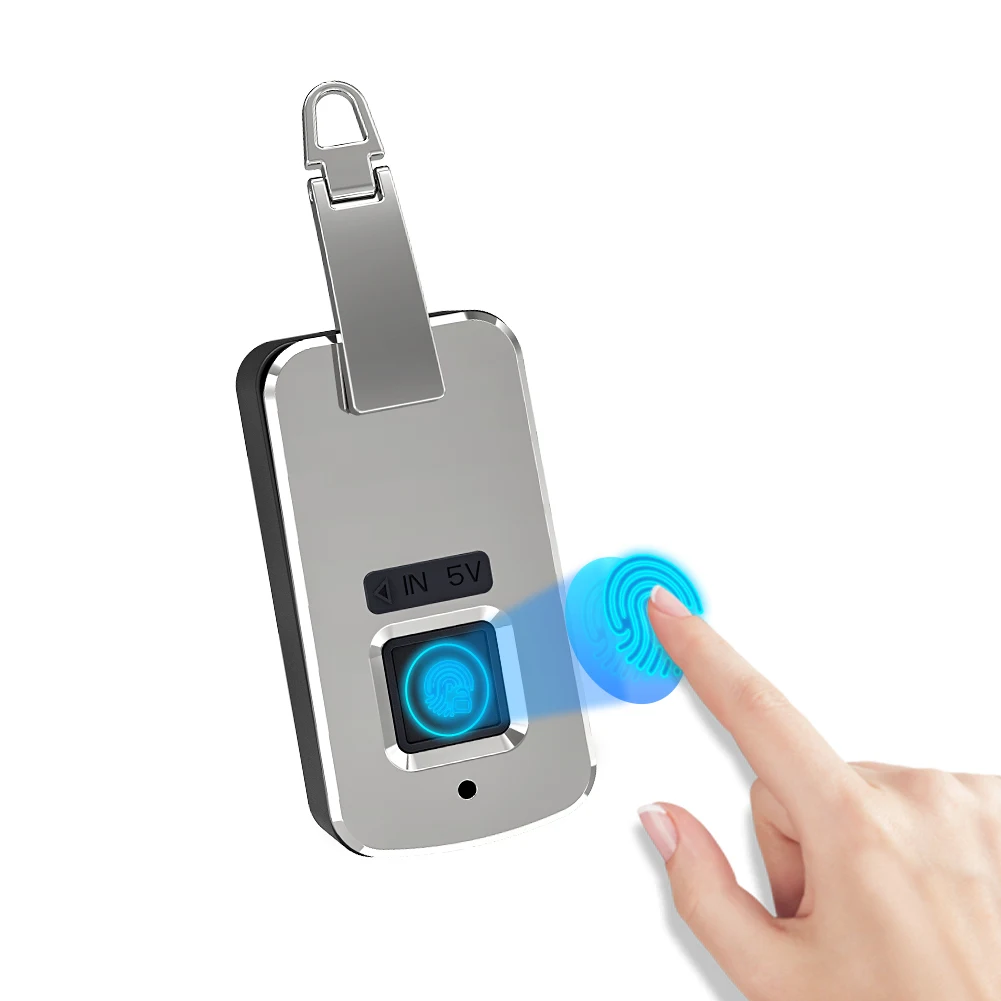 Embedded Smart Zinc alloy Anti-theft charging port biometric Fingerprint Lock for bag luggage
