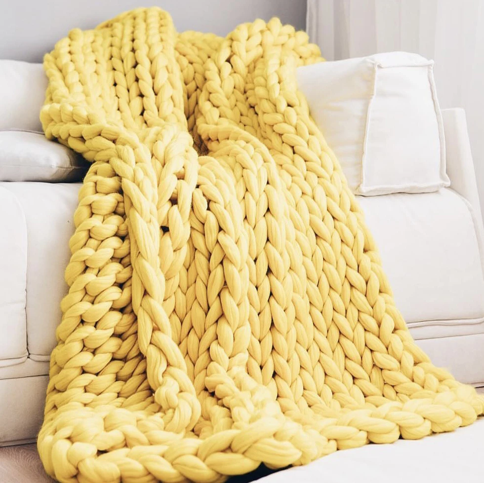 Hot Sale Super Chunky Chenille Weighted Blankets Dropshipping High Quality Knitted Throw Blanket