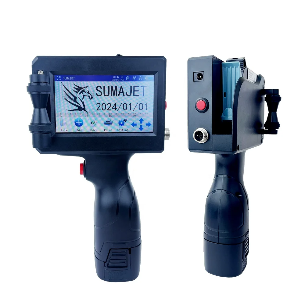 2024 Hot sale Product Mini portable handheld inkjet expire date time logo QR code printing machine handheld gun Inkjet Printer